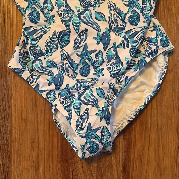 Lilly Pulitzer Blue Turtle Print One Piece Swimsuit - Picture 4 of 9